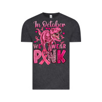 Vintage Black in october we wear pink dinosaur Vintage Tee - JahusDesignShop