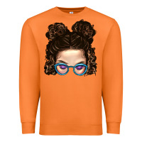 Carrot Messy Bun Mom And Glitter Glasses Premium Sweatshirt - BundleAndBundleShop
