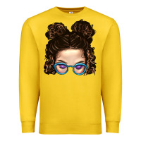 Lemon Messy Bun Mom And Glitter Glasses Premium Sweatshirt - BundleAndBundleShop