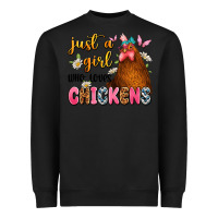 Black just a girl who loves chickens Heavyweight Sweatshirt - JahusDesignShop