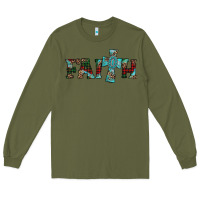 Army Green faith christmas cross Long Sleeve Tee - AdoDesignShop
