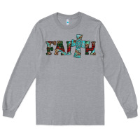 Heather Grey faith christmas cross Long Sleeve Tee - AdoDesignShop