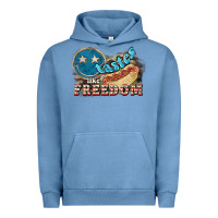Pigment Pebble Blue Tastes like freedom 4th of july Urban Hoodie - HowdyJamesFarm