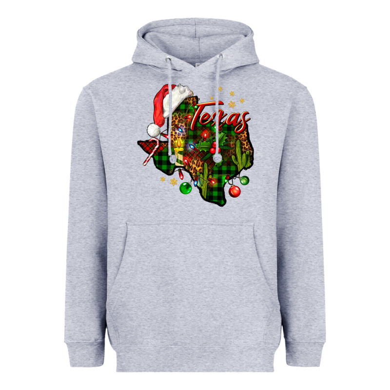 Christmas Texas Map Heavyweight Hoodie by NancyCooperArtShop | Teevron