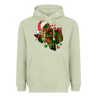 Matcha Christmas Texas map Heavyweight Hoodie - NancyCooperArtShop