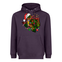 Plum Christmas Texas map Heavyweight Hoodie - NancyCooperArtShop