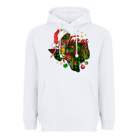 White Christmas Texas map Heavyweight Hoodie - NancyCooperArtShop