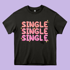 Single Single Single Af Heavy Core Tee Designed By Maliassmallbusiness