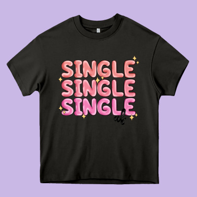 Single Single Single Af Heavy Core Tee Designed By Maliassmallbusiness