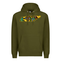Army Green Western Tenessee Map Sunflower Pattern Premium Hoodie - Bettercallsaul
