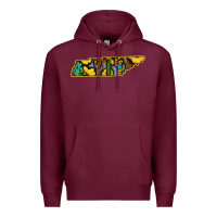 Burgundy Western Tenessee Map Sunflower Pattern Premium Hoodie - Bettercallsaul
