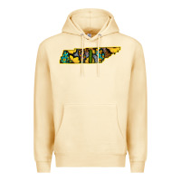 Pina Colada Western Tenessee Map Sunflower Pattern Premium Hoodie - Bettercallsaul