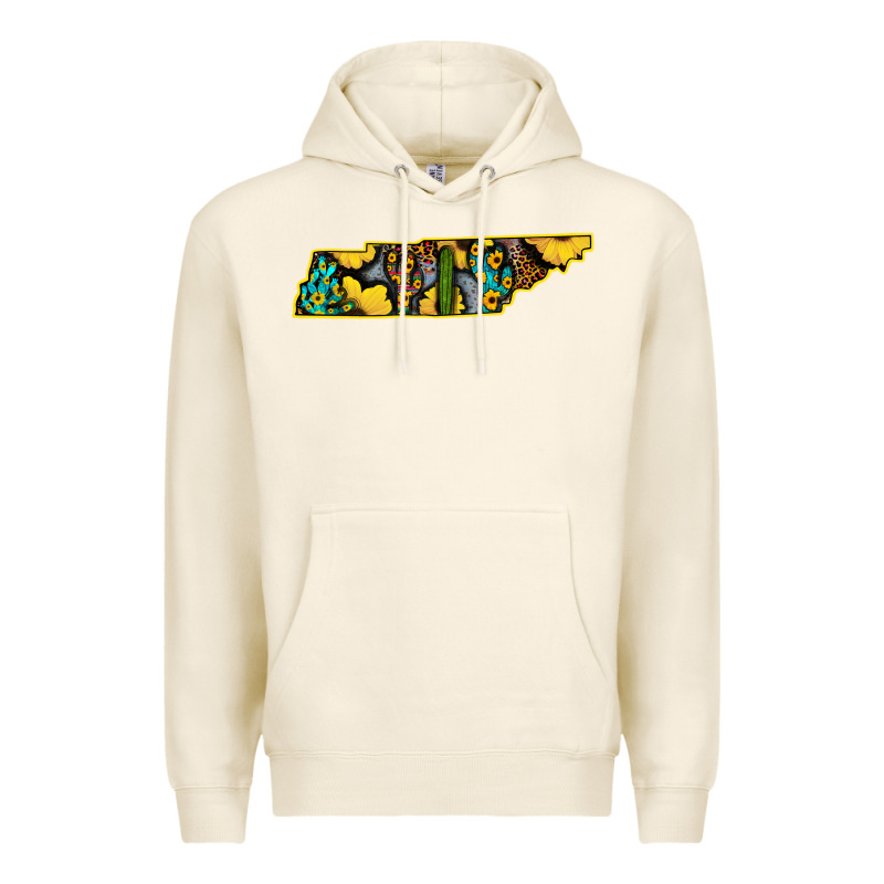 Western Tenessee Map Sunflower Pattern Premium Hoodie by Bettercallsaul | Teevron