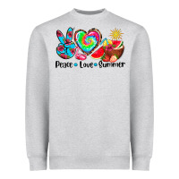 Heather Grey peace love  summer Heavyweight Sweatshirt - AdoDesignShop
