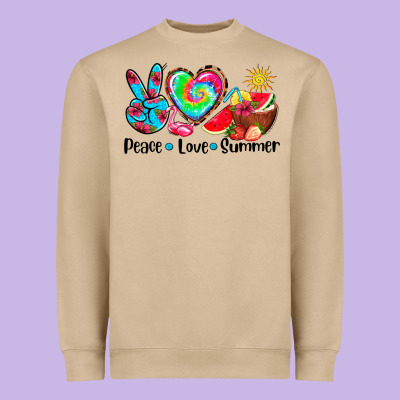 Peace Love  Summer Heavyweight Sweatshirt Designed By Adodesignshop