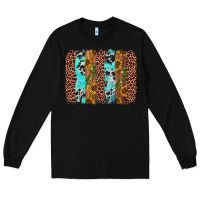Black sunflower cactus leopard brushstroke Long Sleeve Tee - AdoDesignShop
