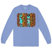 Colony Blue sunflower cactus leopard brushstroke Long Sleeve Tee - AdoDesignShop