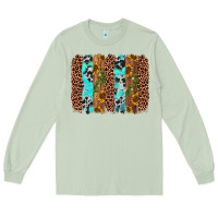 Matcha sunflower cactus leopard brushstroke Long Sleeve Tee - AdoDesignShop