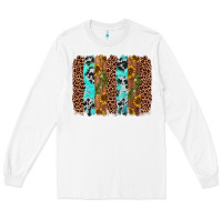 White sunflower cactus leopard brushstroke Long Sleeve Tee - AdoDesignShop