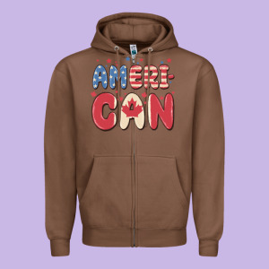 American Zipper Hoodie Designed By Maliassmallbusiness