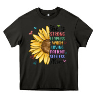 Asphalt she is strong fearless warm loving mom Heavy Core Tee - MaliasSmallBusiness