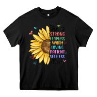 Black she is strong fearless warm loving mom Heavy Core Tee - MaliasSmallBusiness