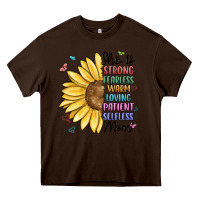 Chocolate Brown she is strong fearless warm loving mom Heavy Core Tee - MaliasSmallBusiness