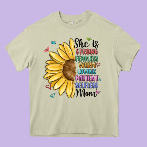 She Is Strong Fearless Warm Loving Mom Heavy Core Tee Designed By Maliassmallbusiness