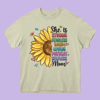 She Is Strong Fearless Warm Loving Mom Heavy Core Tee Designed By Maliassmallbusiness