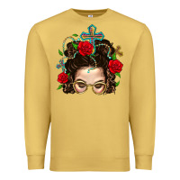 Antique Gold Messy Bun Mom Faith And Rose Premium Sweatshirt - BundleAndBundleShop