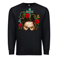 Black Messy Bun Mom Faith And Rose Premium Sweatshirt - BundleAndBundleShop