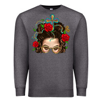 Charcoal Heather Messy Bun Mom Faith And Rose Premium Sweatshirt - BundleAndBundleShop