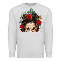 Dove Grey Messy Bun Mom Faith And Rose Premium Sweatshirt - BundleAndBundleShop