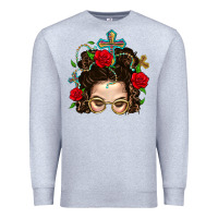 Heather Grey Messy Bun Mom Faith And Rose Premium Sweatshirt - BundleAndBundleShop