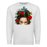 Oatmeal Heather Messy Bun Mom Faith And Rose Premium Sweatshirt - BundleAndBundleShop