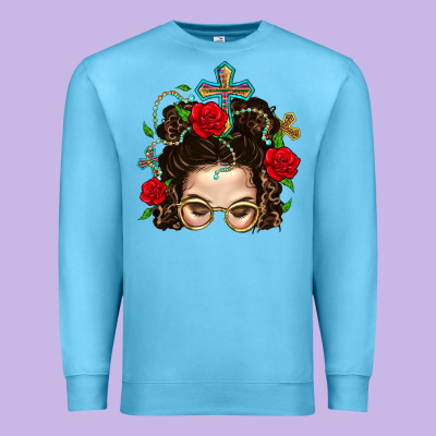 Messy Bun Mom Faith And Rose Premium Sweatshirt Designed By Bundleandbundleshop