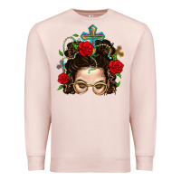 Pale Pink Messy Bun Mom Faith And Rose Premium Sweatshirt - BundleAndBundleShop