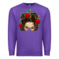 Purple Messy Bun Mom Faith And Rose Premium Sweatshirt - BundleAndBundleShop