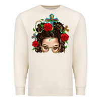 Sandshell Messy Bun Mom Faith And Rose Premium Sweatshirt - BundleAndBundleShop