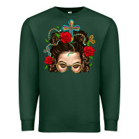 Sports Green Messy Bun Mom Faith And Rose Premium Sweatshirt - BundleAndBundleShop