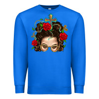True Royal Messy Bun Mom Faith And Rose Premium Sweatshirt - BundleAndBundleShop