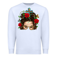 White Messy Bun Mom Faith And Rose Premium Sweatshirt - BundleAndBundleShop
