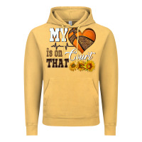 Vintage Mustard my heart is on that court Vintage Hoodie - HRA Design Shop