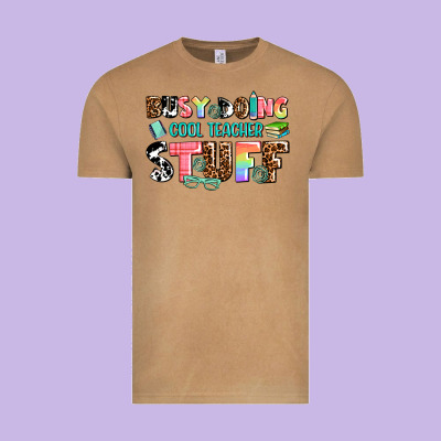 Busy Doing Cool Teacher Stuff Vintage Tee Designed By Adodesignshop