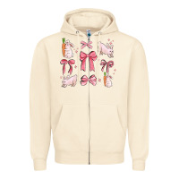 Sandshell pink ribbons with rabbits Zipper Hoodie - MaliasSmallBusiness