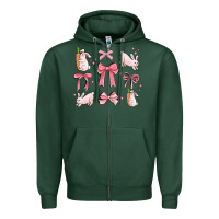 Sports Green pink ribbons with rabbits Zipper Hoodie - MaliasSmallBusiness