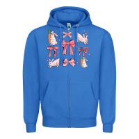 True Royal pink ribbons with rabbits Zipper Hoodie - MaliasSmallBusiness