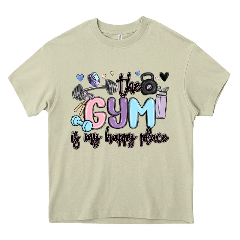 The Gym Is My Happy Place Heavy Core Tee by MaliasSmallBusiness | Teevron