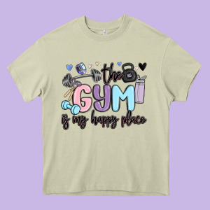 The Gym Is My Happy Place Heavy Core Tee Designed By Maliassmallbusiness