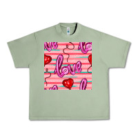 Oil Green valentines day heart and love balloons seamless pattern Urban Heavy Tee - BundleAndBundleShop